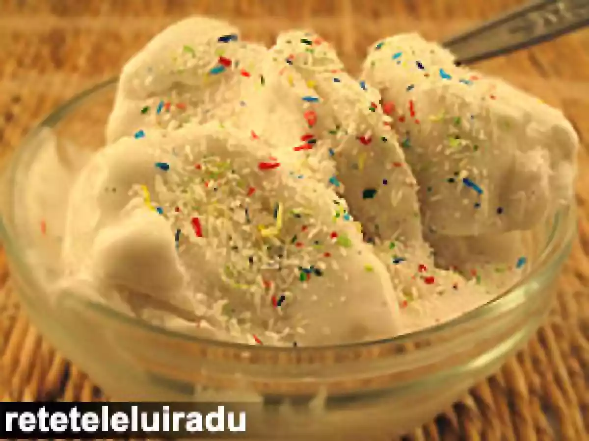 Inghetata cu nuca de cocos si vanilie