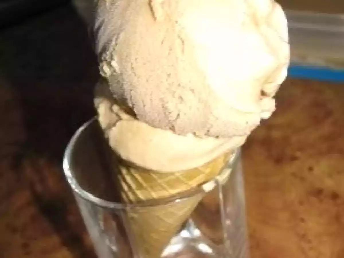 Inghetata de ciocolata cu crema de iaurt si fructe