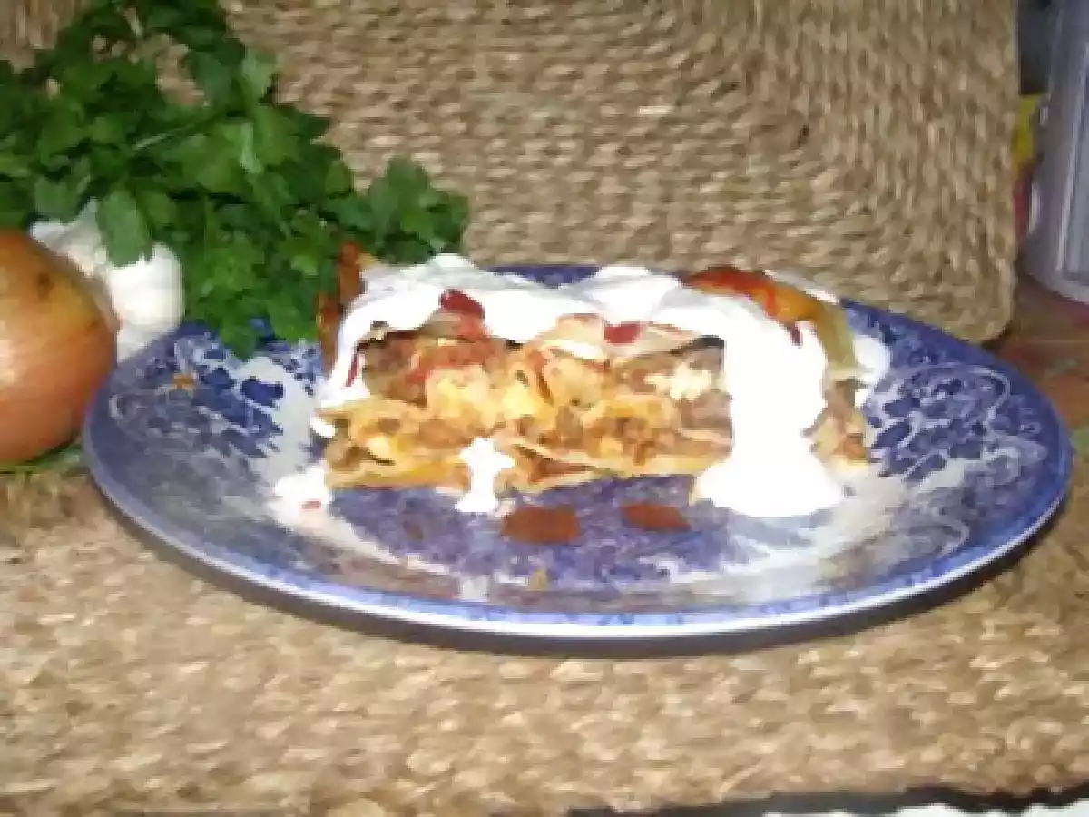 Lasagna cu carne si ciuperci