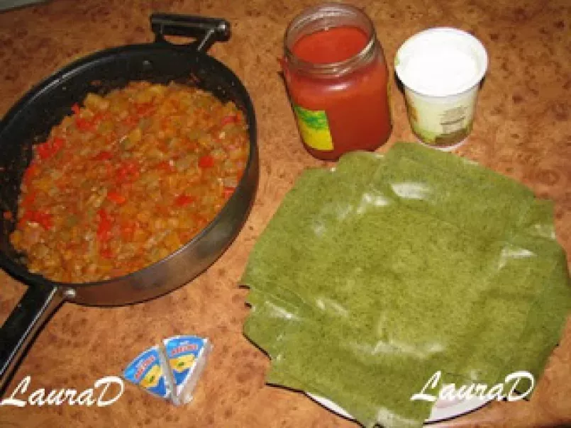 Lasagna cu legume, pasta de rosii si zacusca cu vinete, poza 6