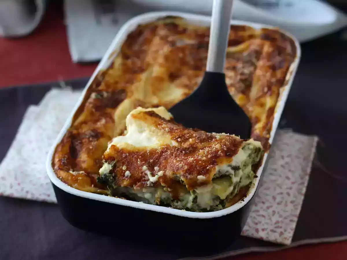 Lasagna cu ricotta și spanac