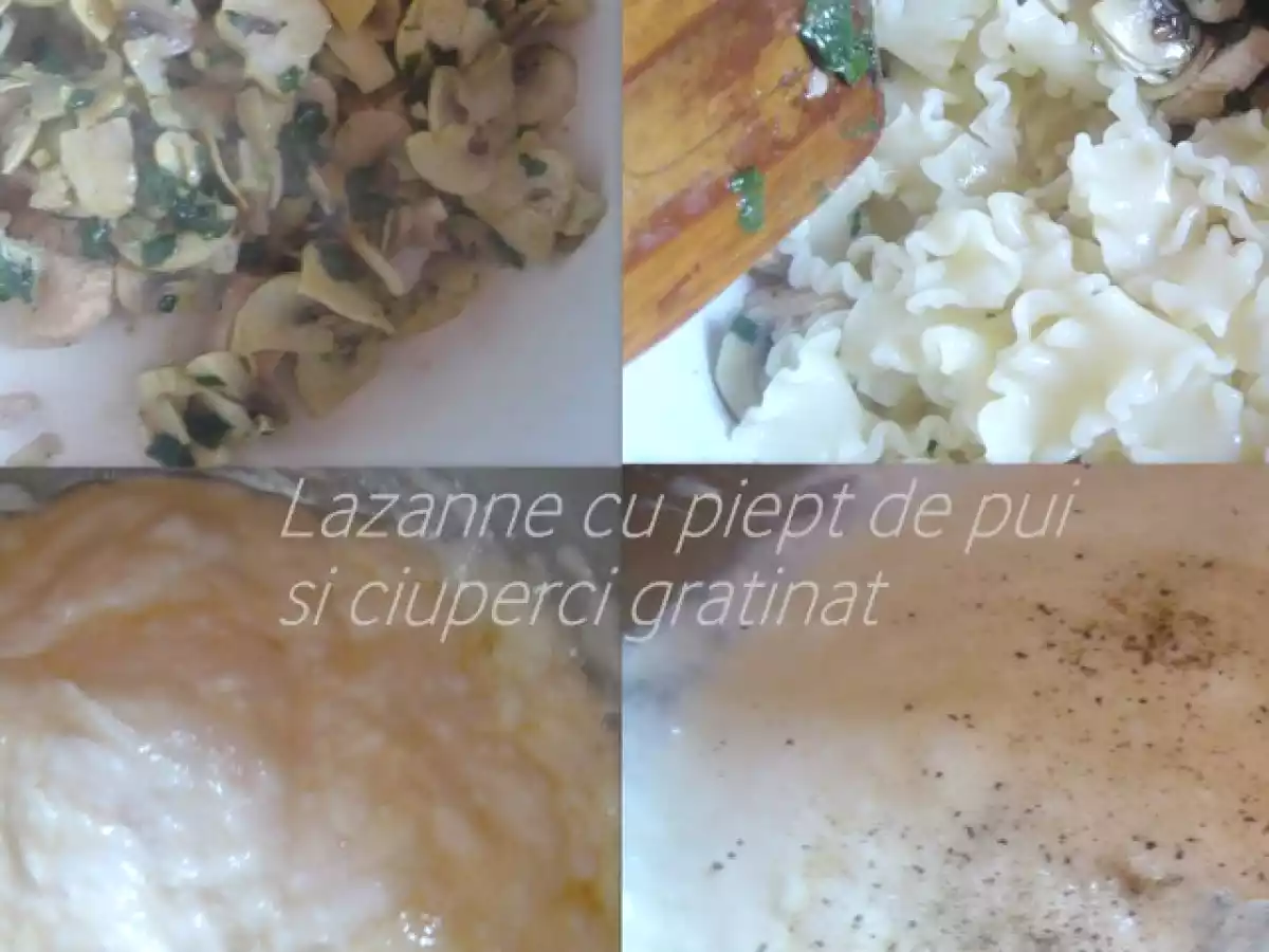Lazanne cu piept de pui si ciuperci gratinat - poza 5