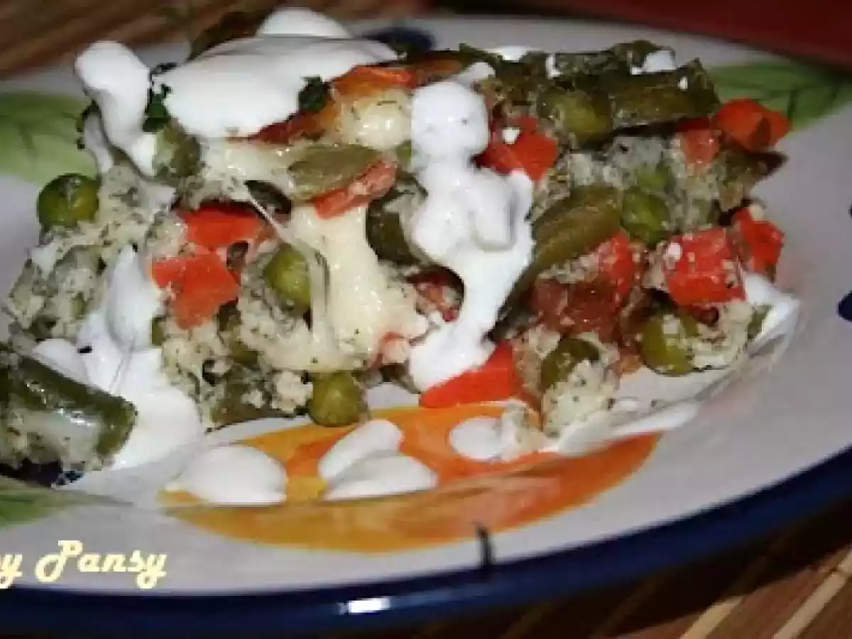 Legume la cuptor cu mozzarella si marar