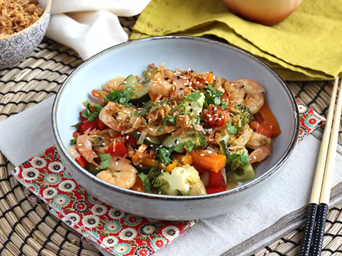 Legume si creveti la wok - poza 6