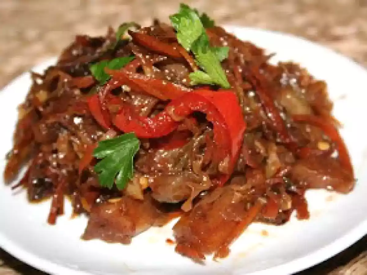 Legume stir-fry cu black bean sauce (pasta de fasole soia neagra)