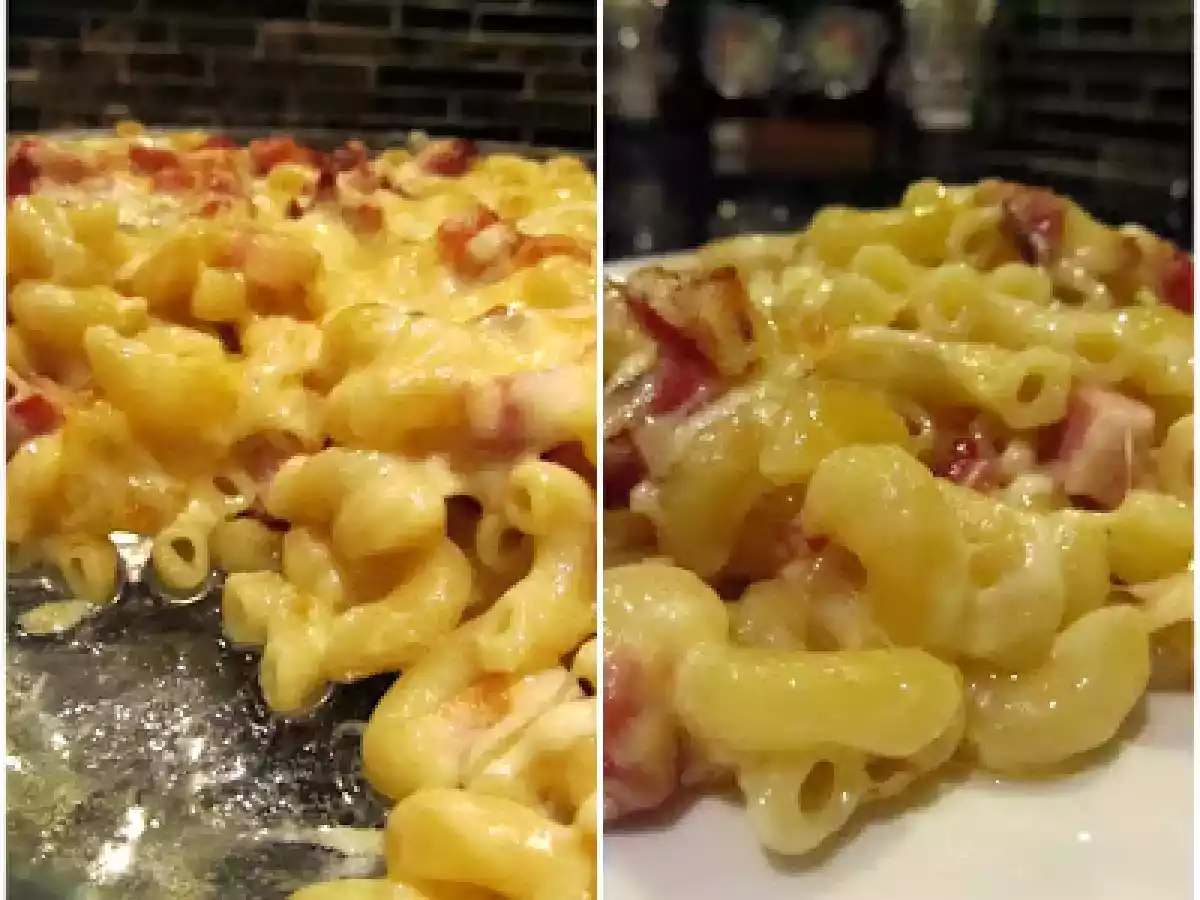 MACAROANE CU BRANZA SI SUNCULITA/ MAC CHEESE AND HAM - poza 2