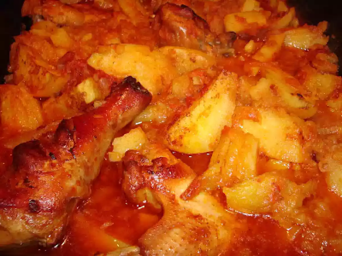 Mancare de cartofi cu pui la cuptor. - poza 7