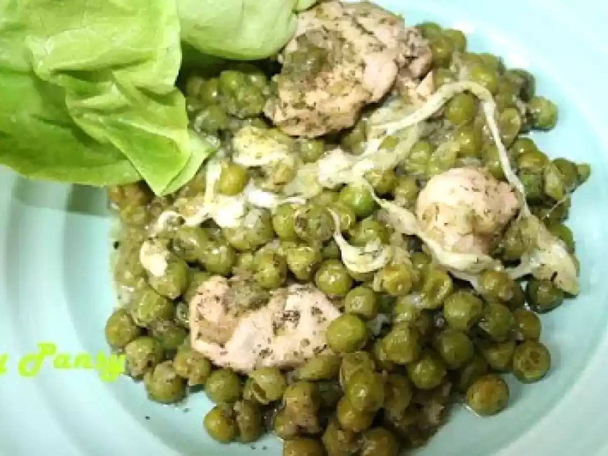 Mancare de mazare, mozzarella si pui