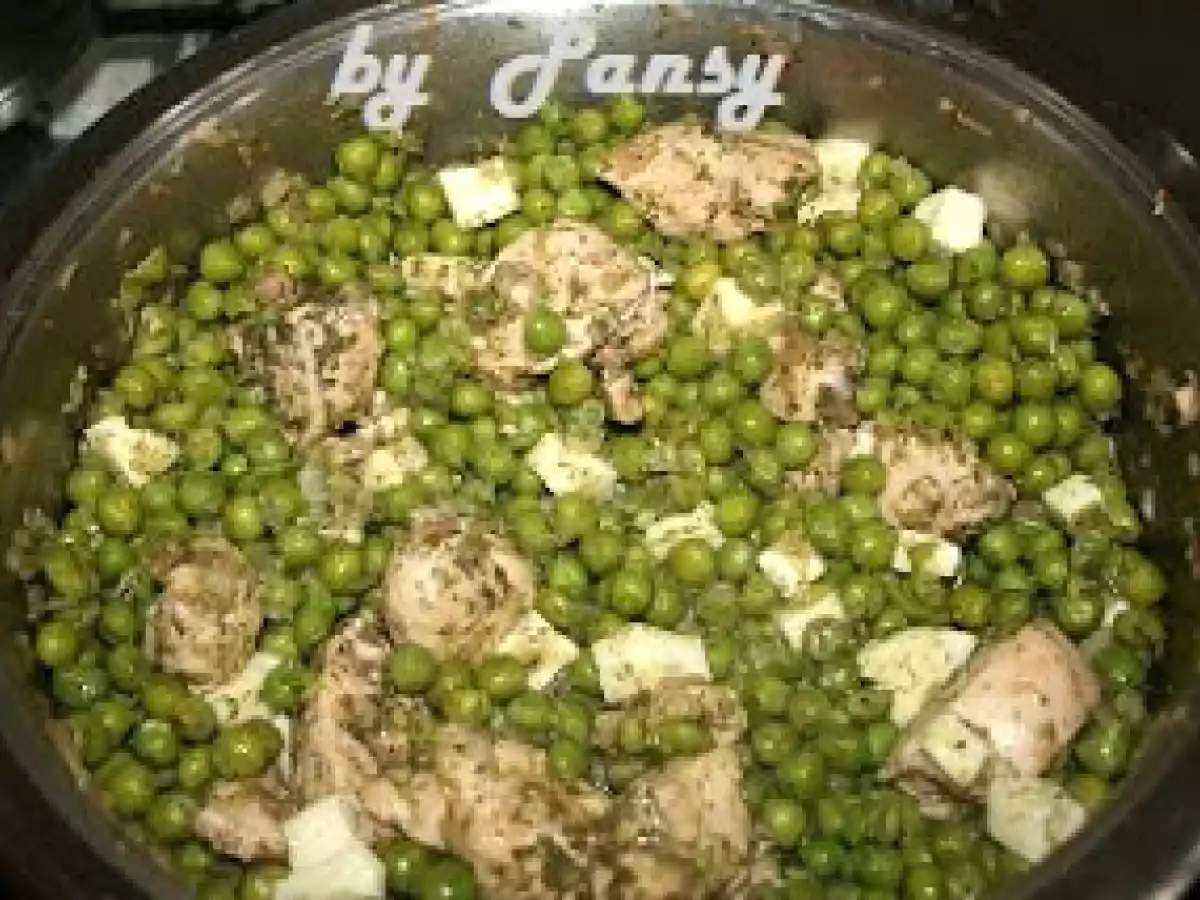 Mancare de mazare, mozzarella si pui - poza 4