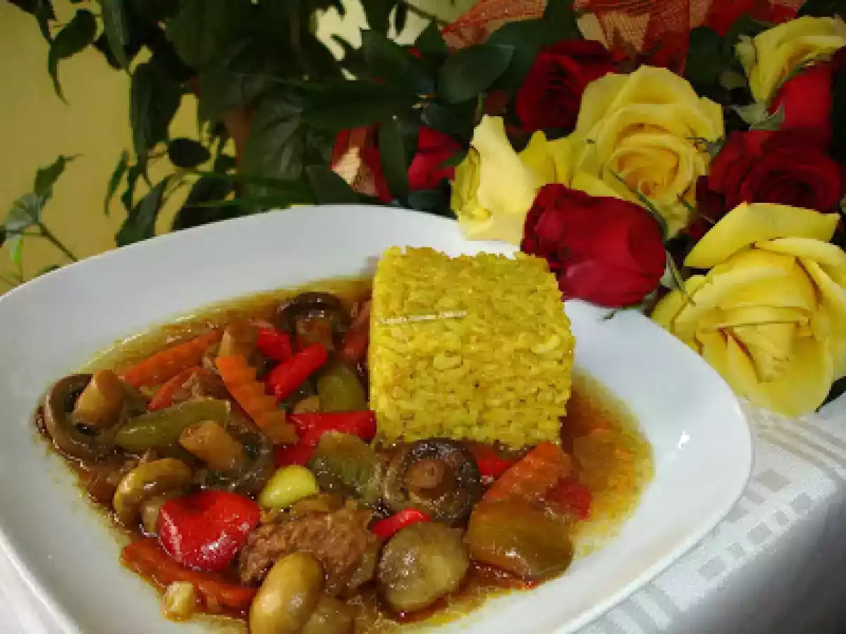 Mancare de vita cu ardei si ciupercute - poza 3