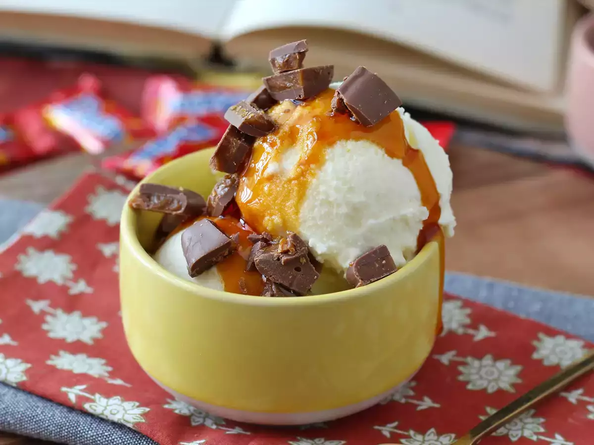 McFlurry de casă cu caramel și ciocolată neagră, preparat cu Ninja Creami - poza 7