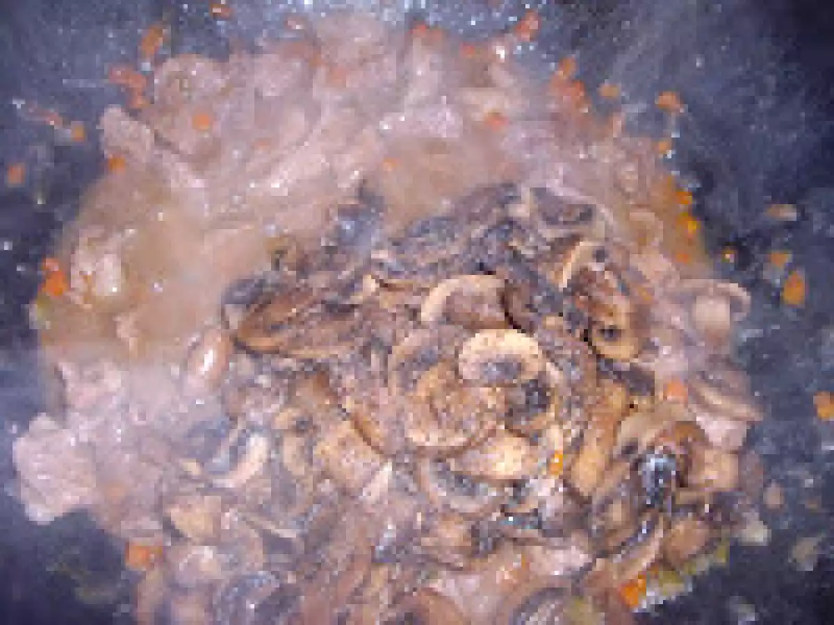 Mincarica cu carne de vita si ciuperci/Spezzatino di vitello coi funghi - poza 7