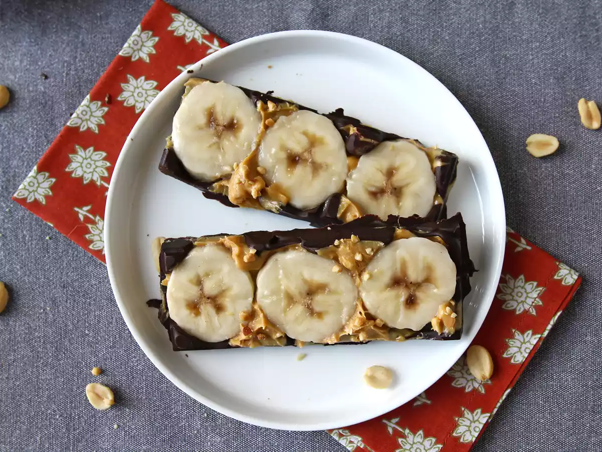 Mini batoane cu banane, unt de arahide și ciocolată, ultra gustoase, fără zahăr adăugat - poza 5