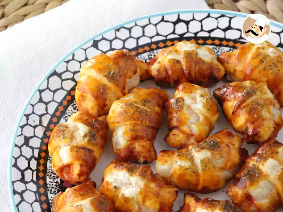 Mini croissante pizza cu sunca si cascaval - poza 2