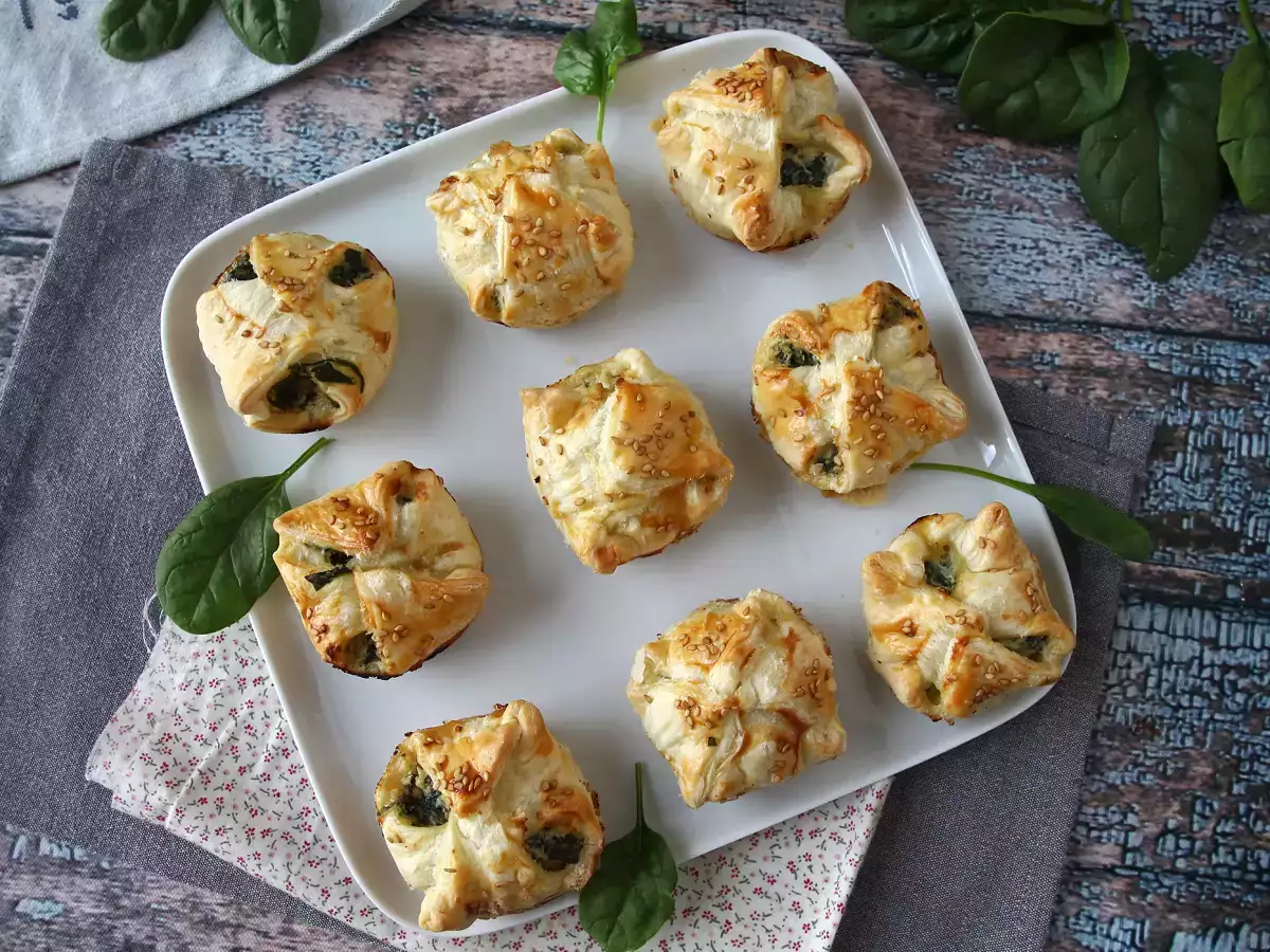 Mini plăcinte pufoase cu spanac și brânză de capră - poza 6