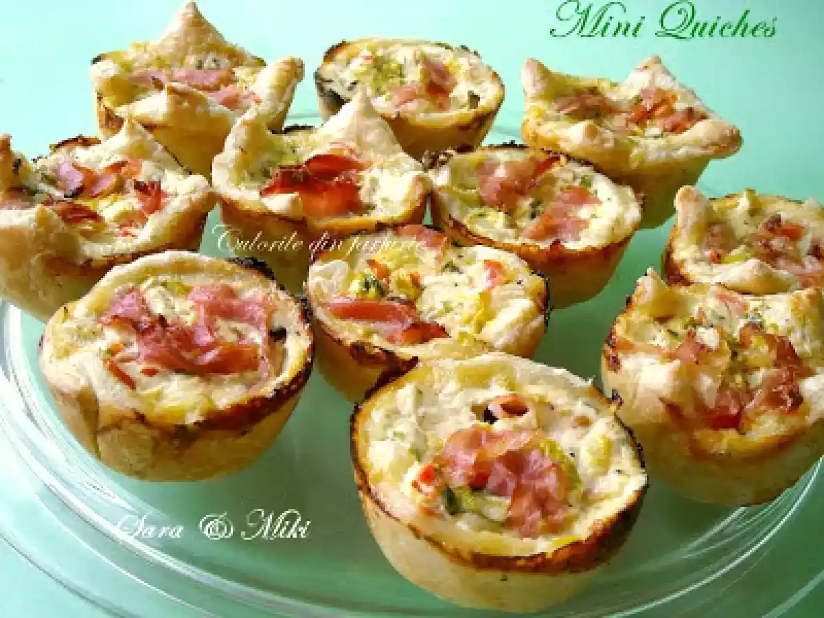 Mini Quiches cu crema de branza si prosciutto