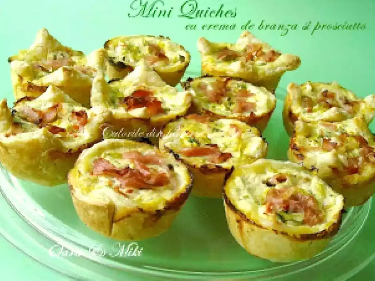 Mini Quiches cu crema de branza si prosciutto - poza 2