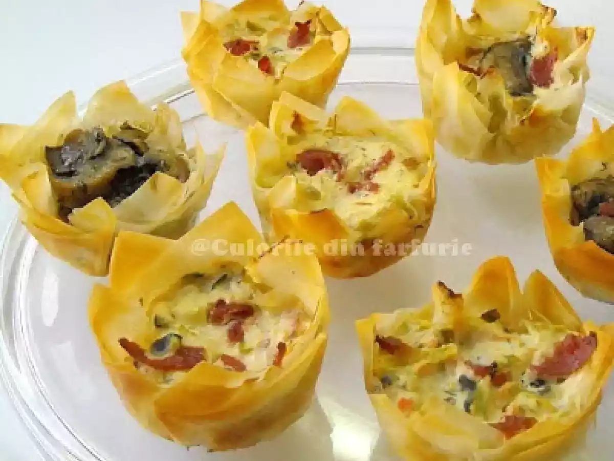 Mini-Tarte cu crema de branza si salam - poza 2