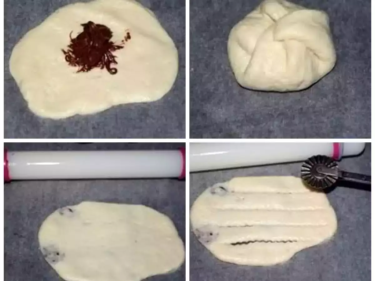 Muffins cu crema de ciocolata, din aluat dospit - poza 3