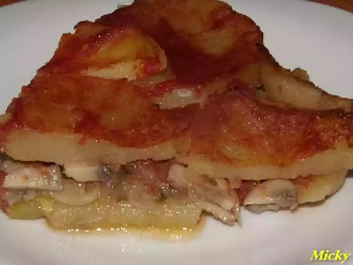 Musaca de cartofi cu ciuperci