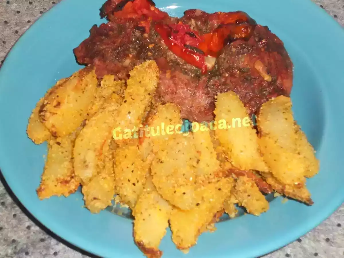 Muschi de porc impanat la cuptor