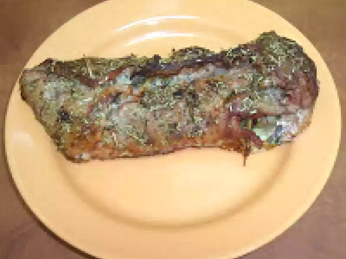 Muschiulet de porc umplut si garnitura de cartofi noi (2 persoane)