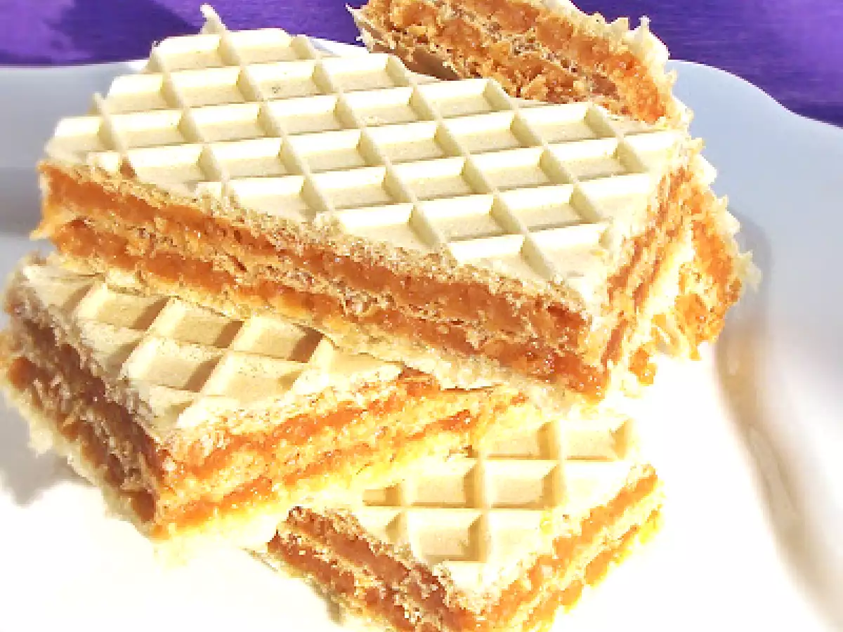 Napolitane cu caramel si cocos