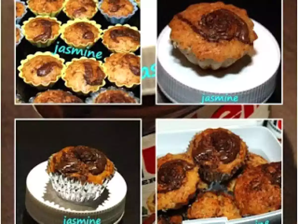 Nutella bananas mini muffins - Mini briose cu Nutella si banane - poza 4