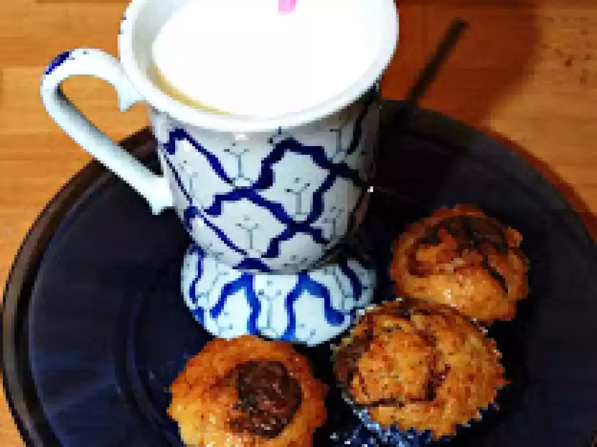 Nutella bananas mini muffins - Mini briose cu Nutella si banane - poza 5