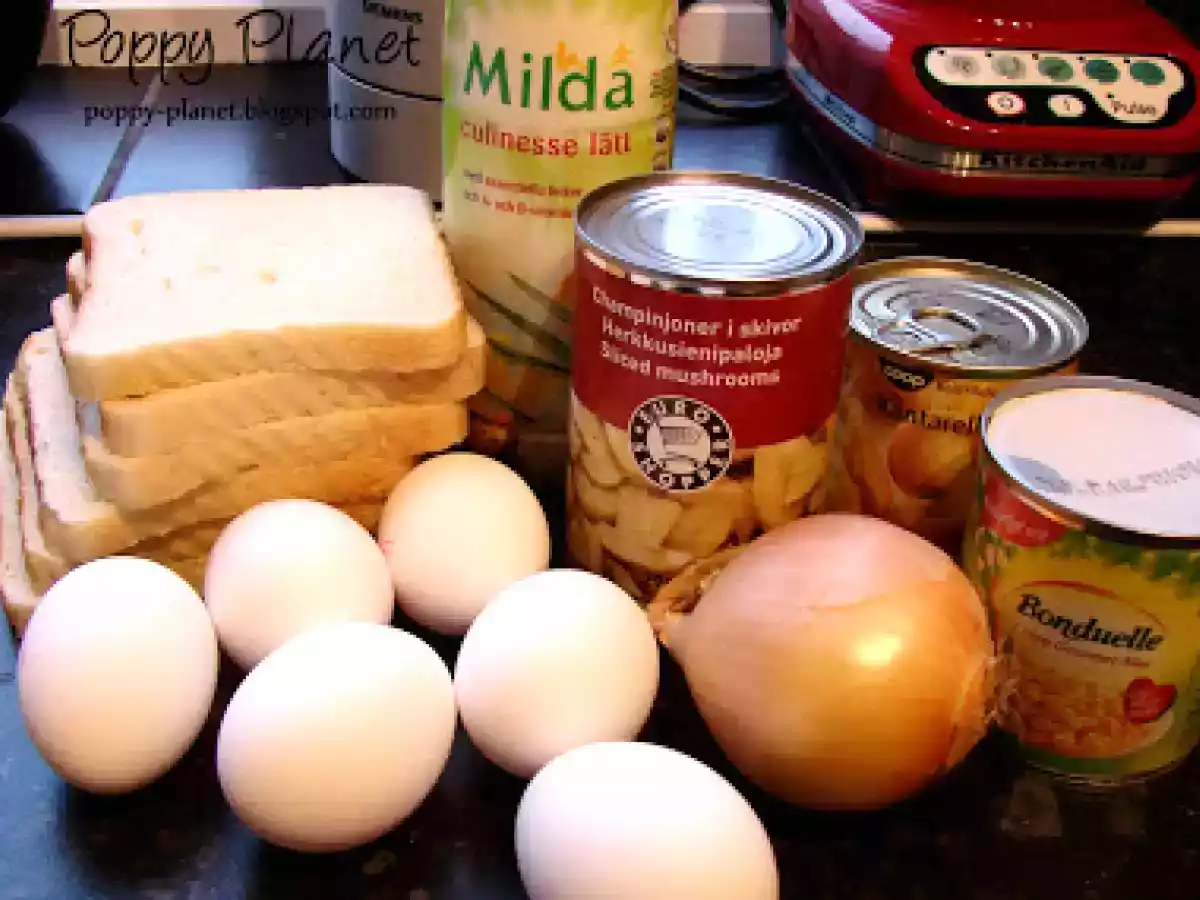 Omleta cu ciuperci si porumb pe toast - poza 3