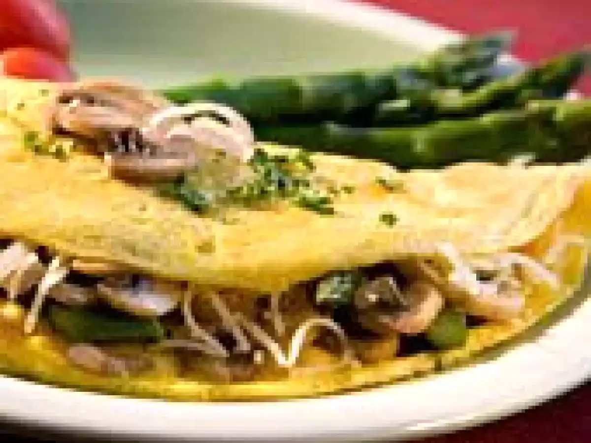 Omleta cu ciuperci si sparanghel