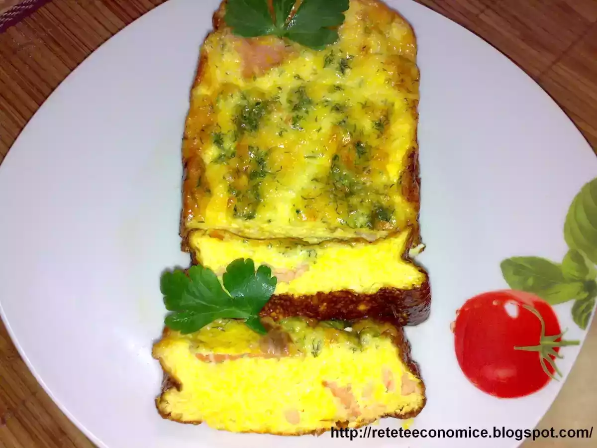 Omleta la cuptor cu somon afumat si marar