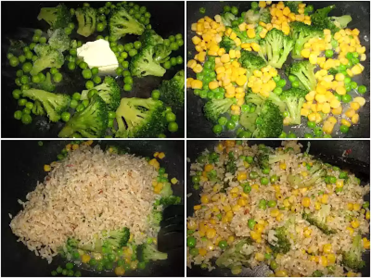 Orez brun cu broccoli, porumb si mazare! - poza 2