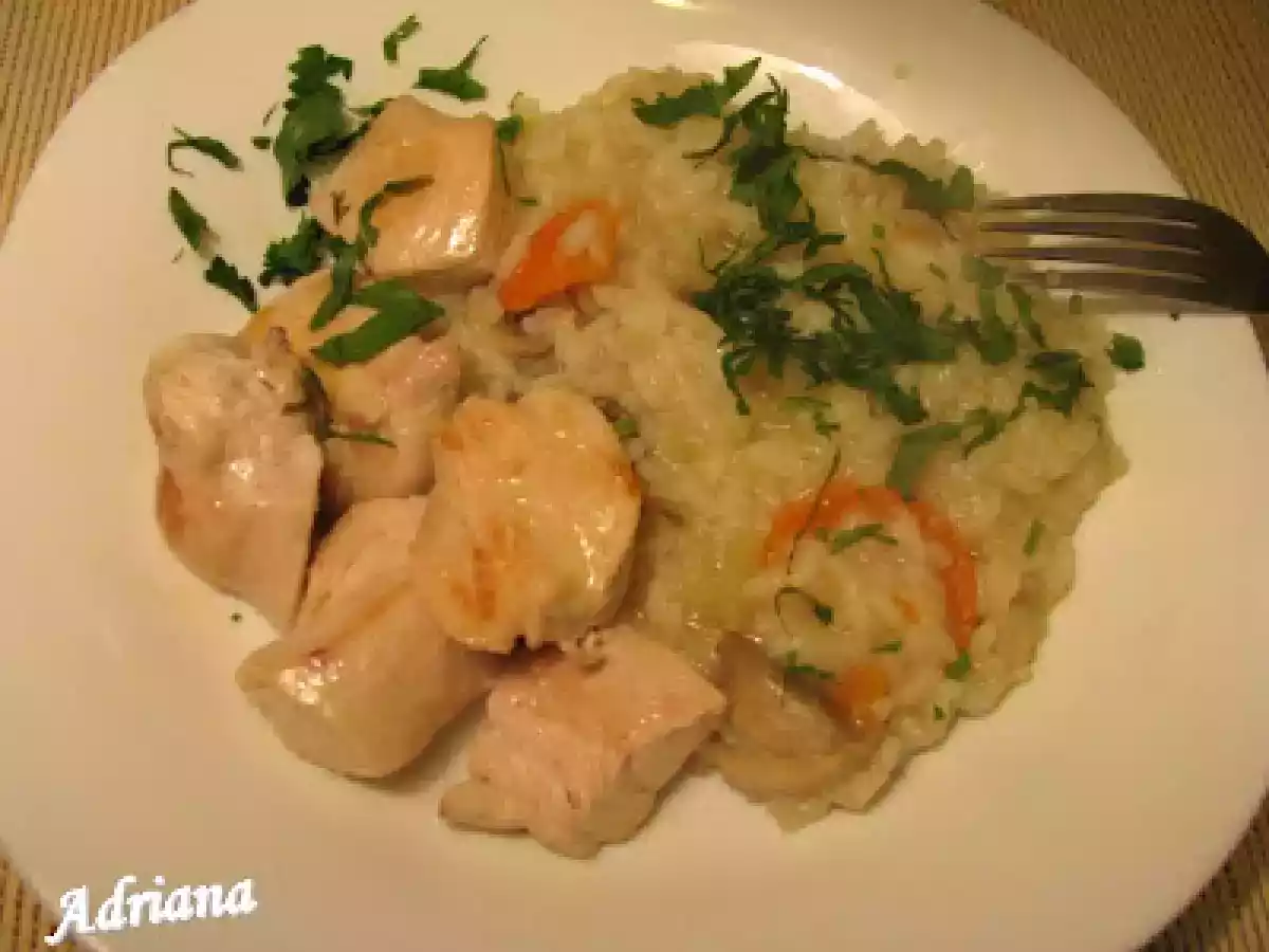 Orez cu ciuperci si pui - poza 6