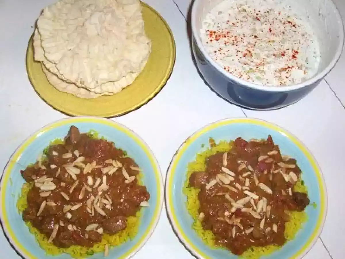 Orez cu iaurt si carne de miel