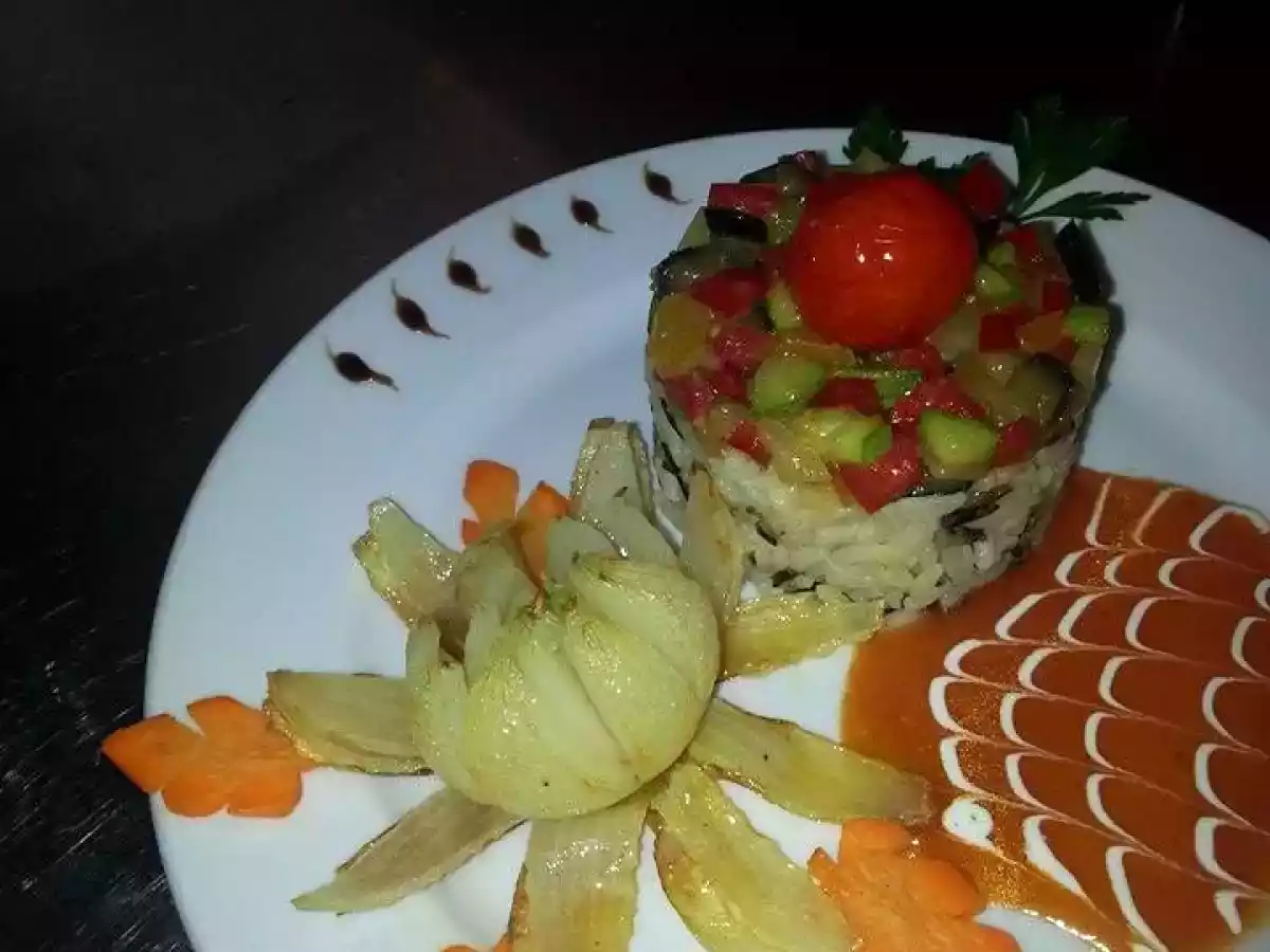 Orez salbatic cu ratatouille de legume in 3 culori