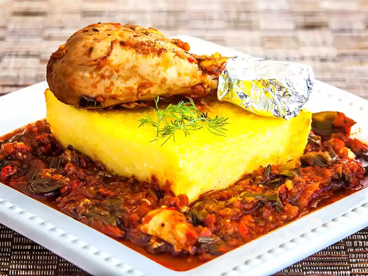 Ostropel de pui cu ceapa verde