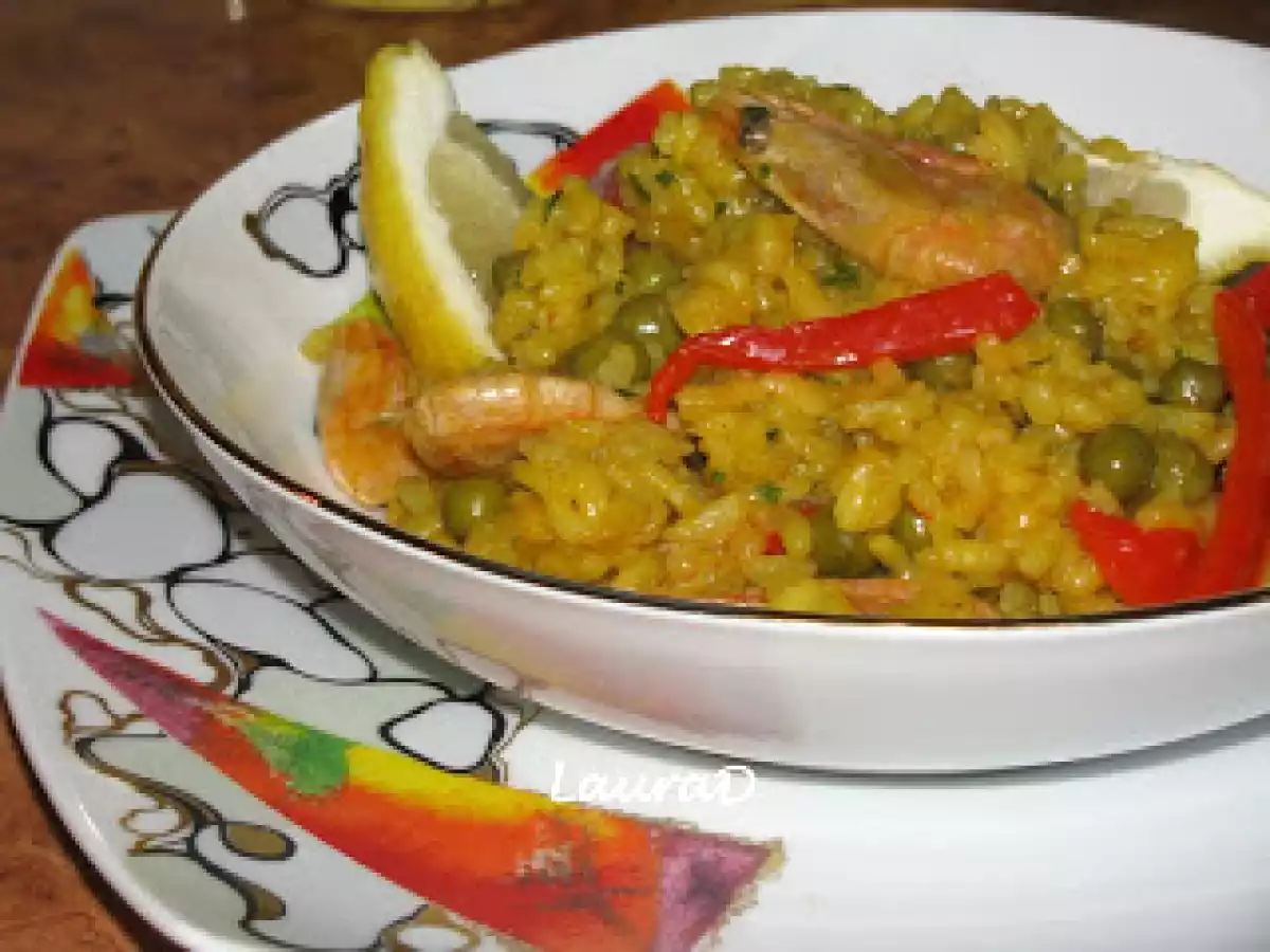 Paella cu creveti si mazare - poza 8