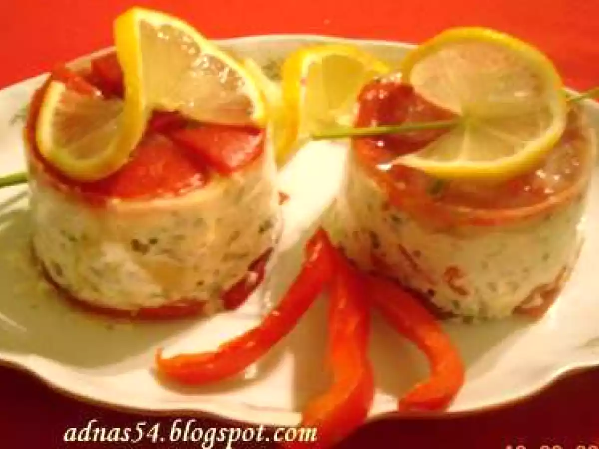 Pasta de peste pe pat de ardei copti