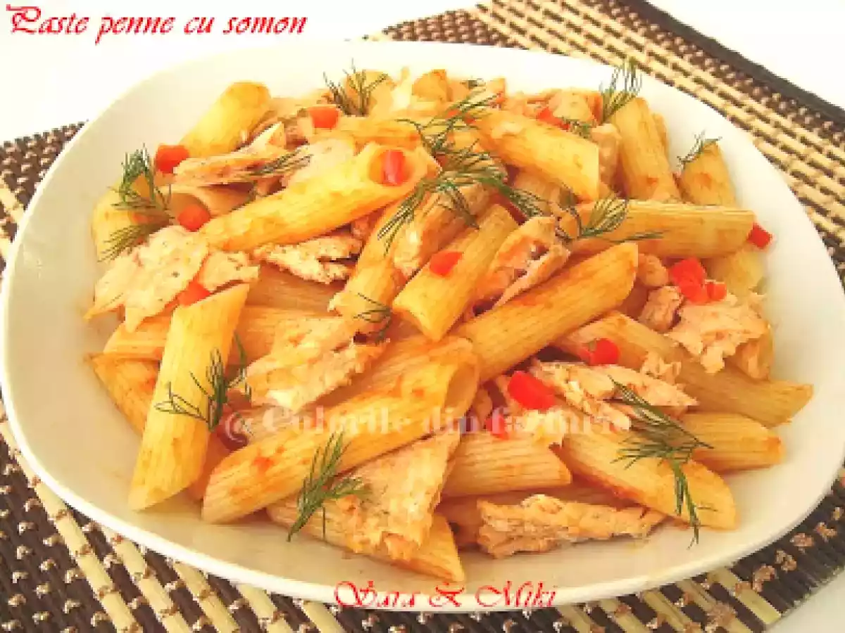 Paste penne cu somon - poza 2