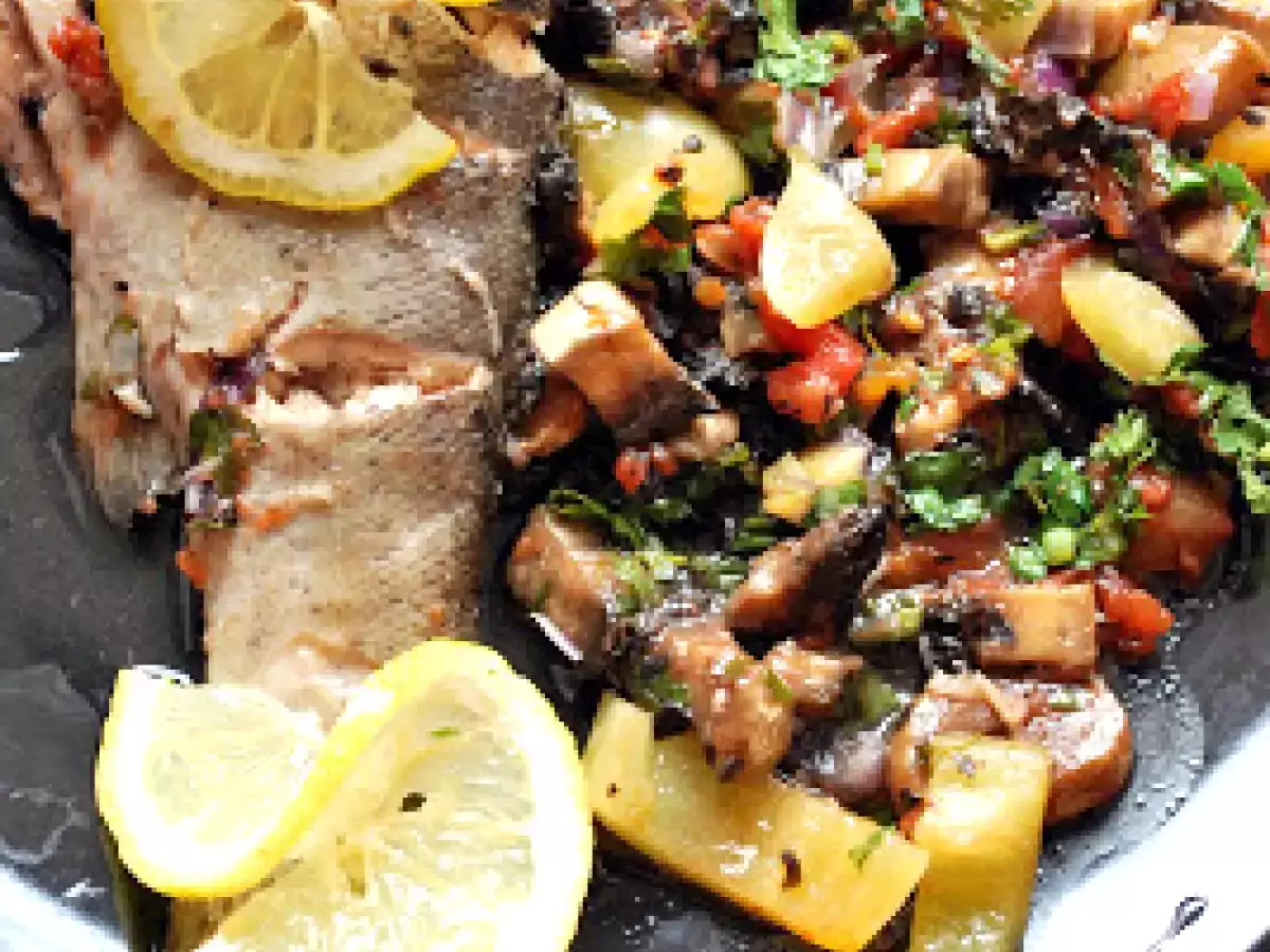 Pastrav cu legume la cuptor!