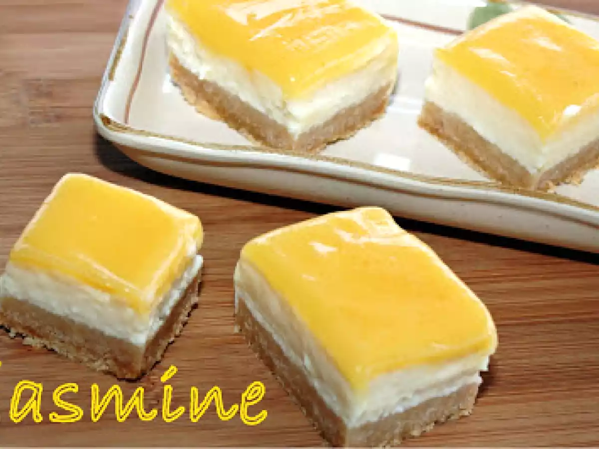 Patrate de Cheesecake cu Branza Quark si Lemon Curd - poza 2
