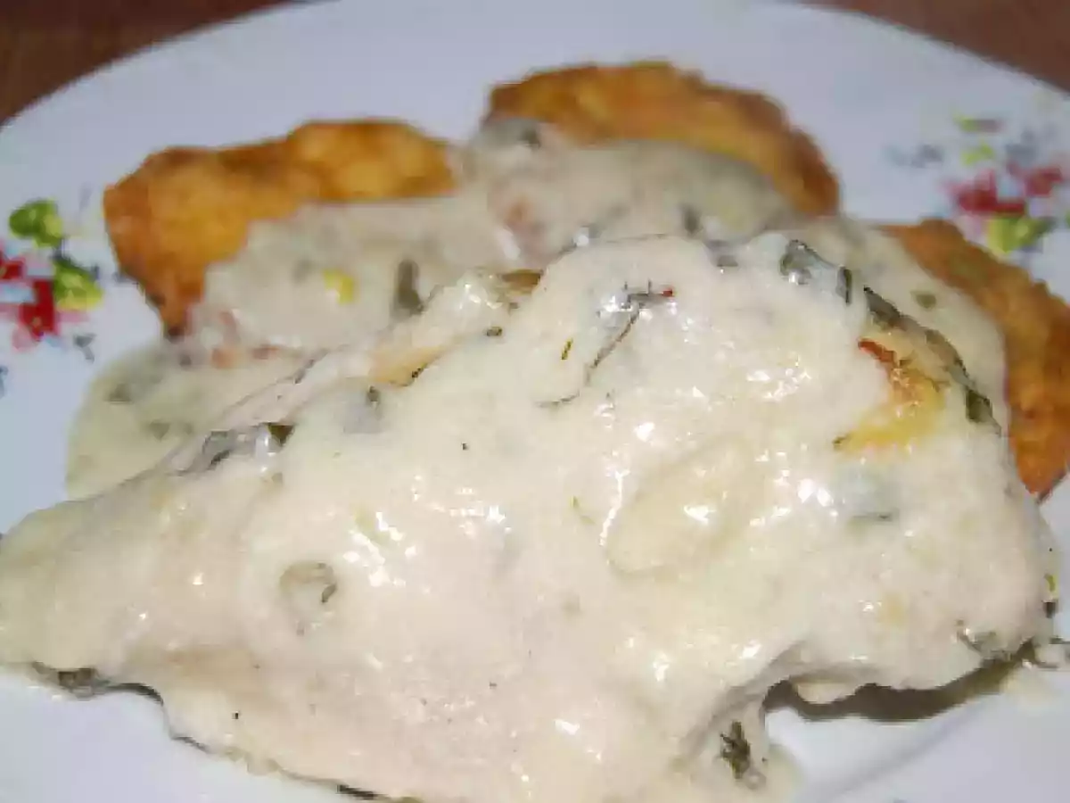 Pept de pui cu sos alb - la cuptor - poza 5