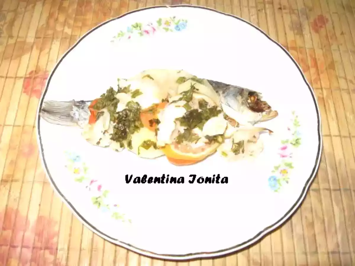 Peste sarat si uscat rasol cu legume la cuptor