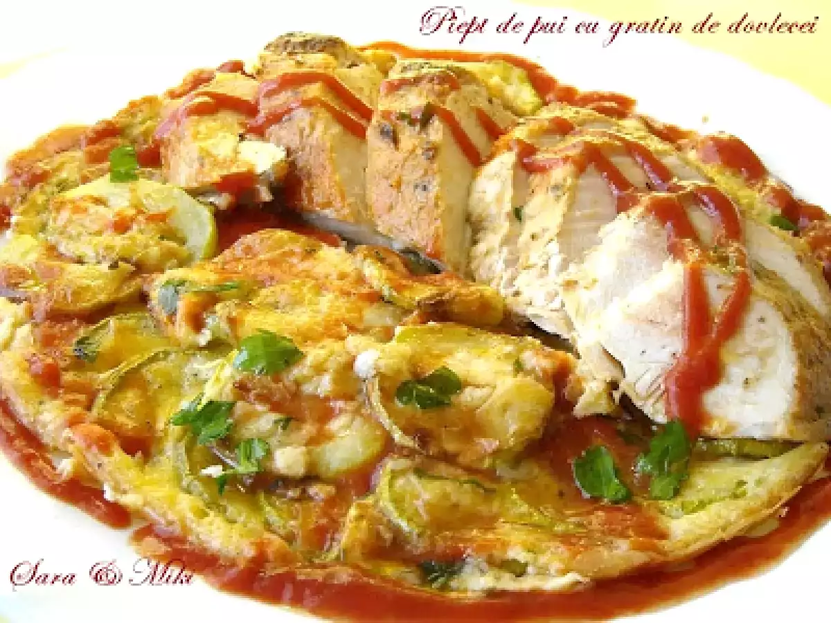 Piept de pui cu gratin de dovlecei - poza 2