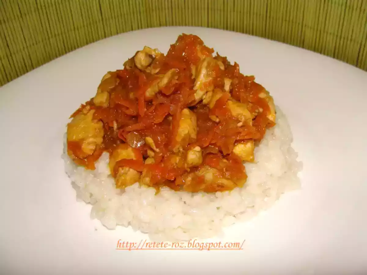 Piept de pui cu legume in wok