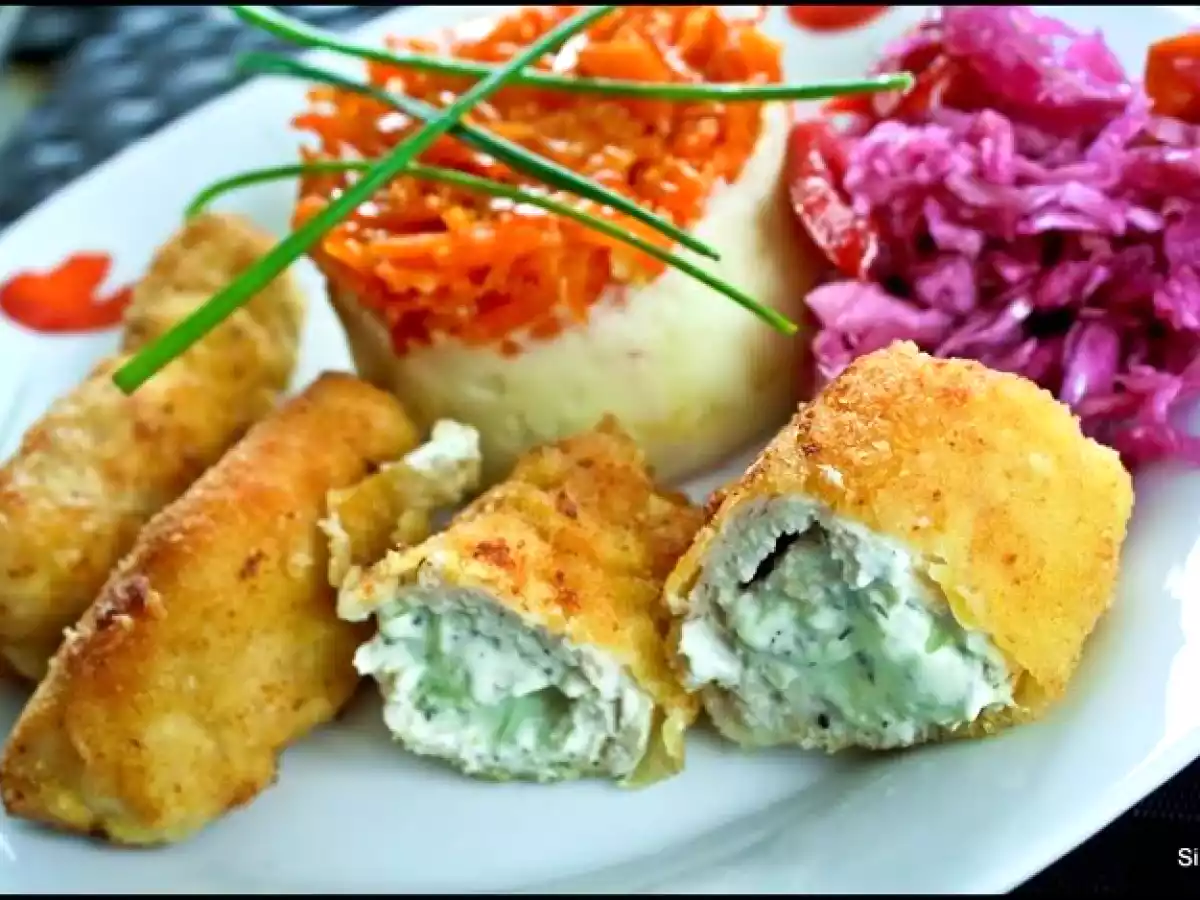 Piept de pui umplut cu crema de branza