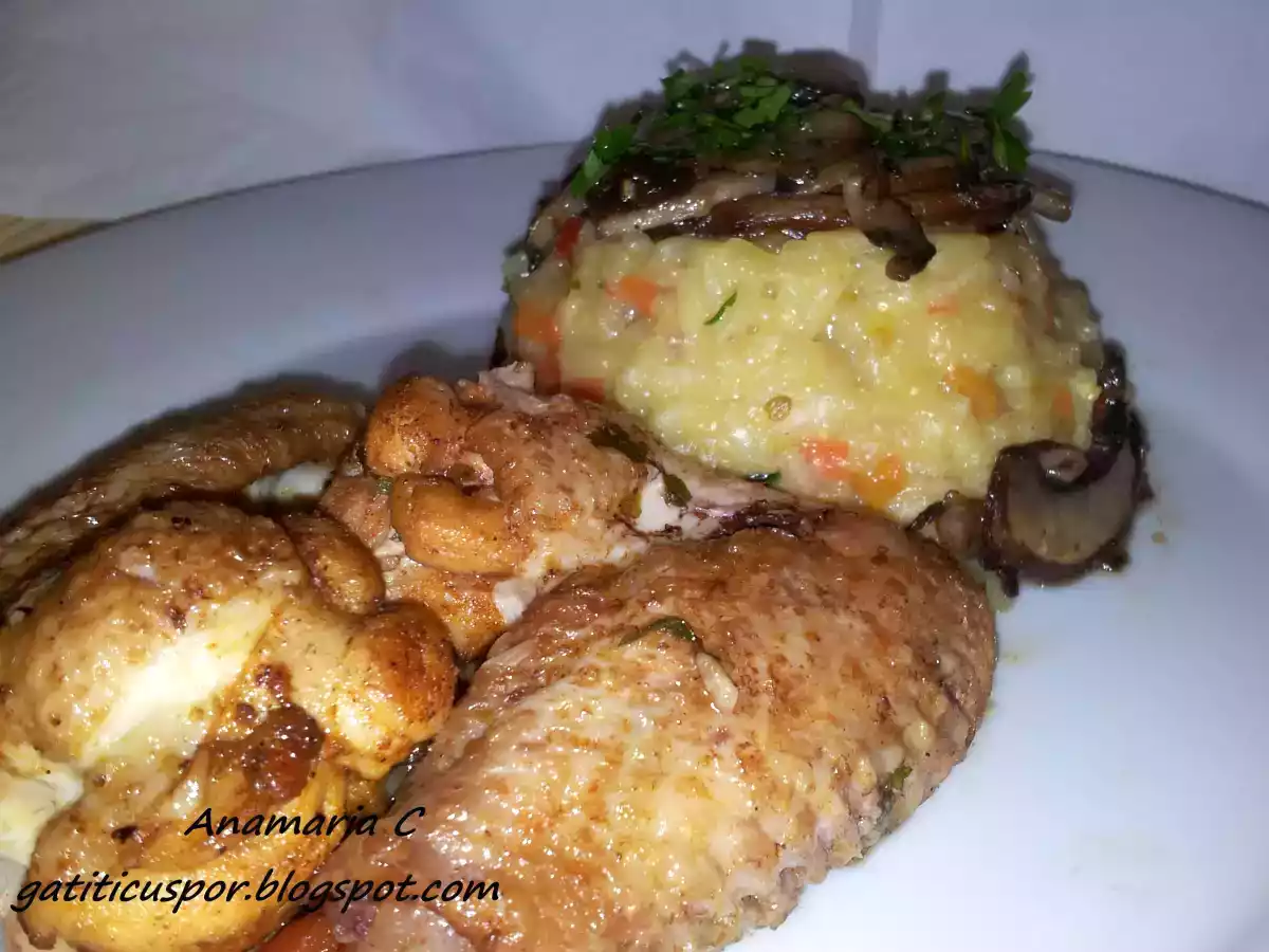 Pilaf cu ciuperci si aripioare de pui la cuptor - poza 4