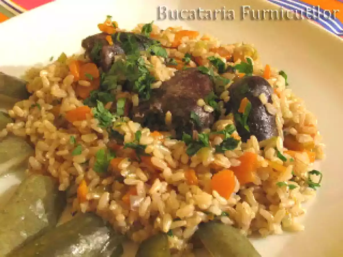 Pilaf cu Inimi de Curcan