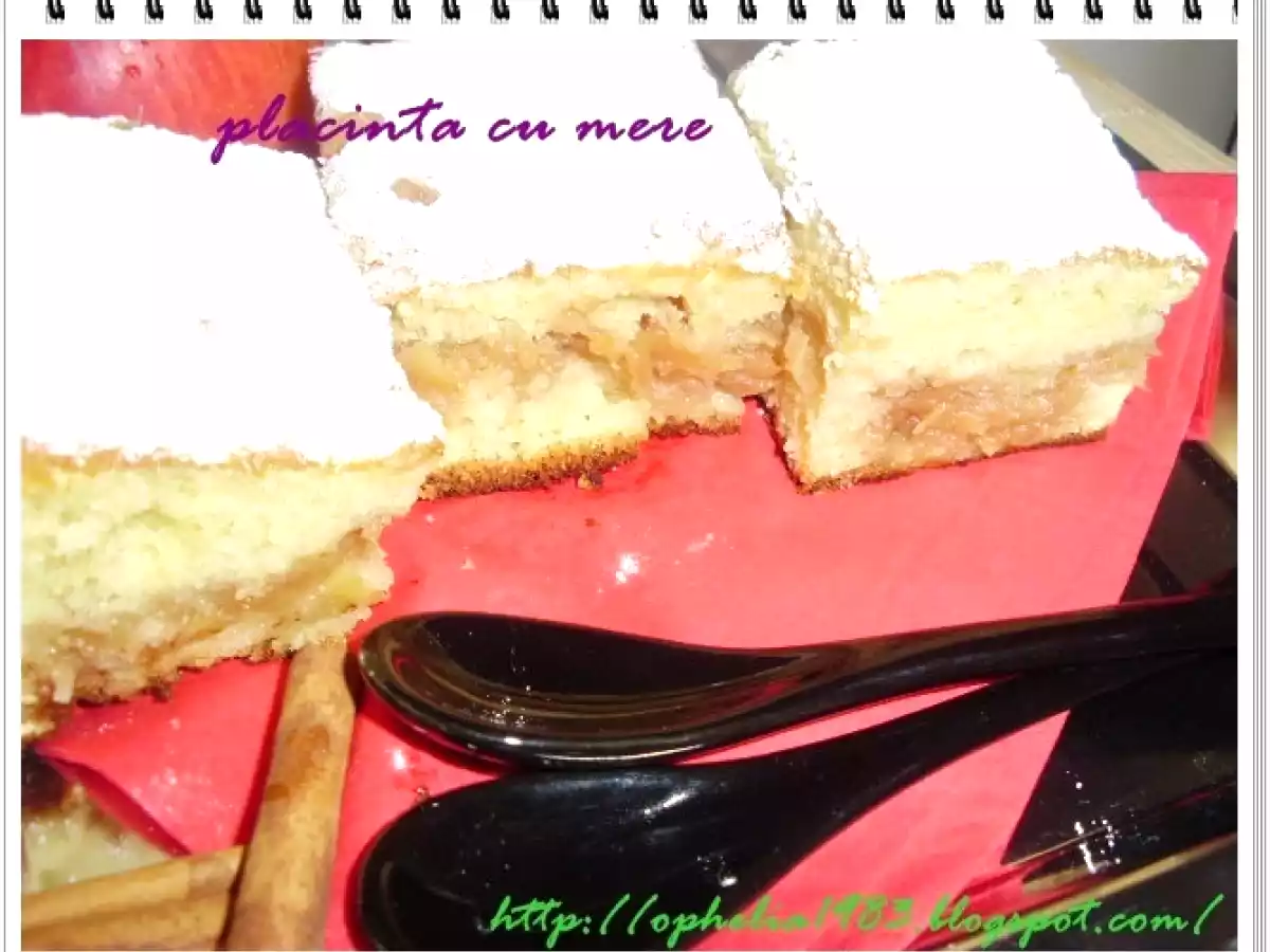 Placinta cu mere ( cu foaie turnata)